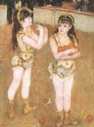 Pierre-Auguste Renoir Tva sma cirkusflickor oil painting